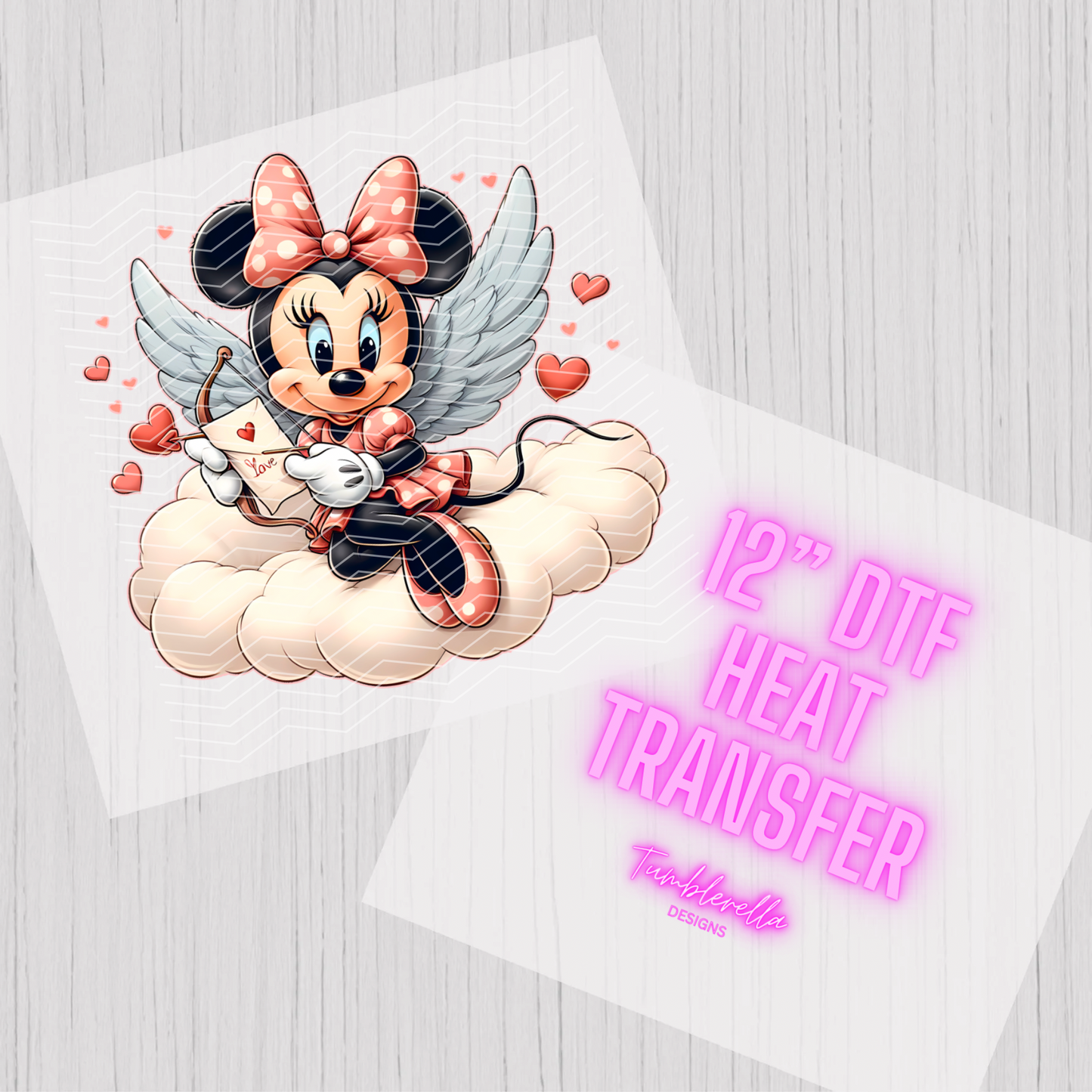 Cupid mouse 12” DTF heat transfer