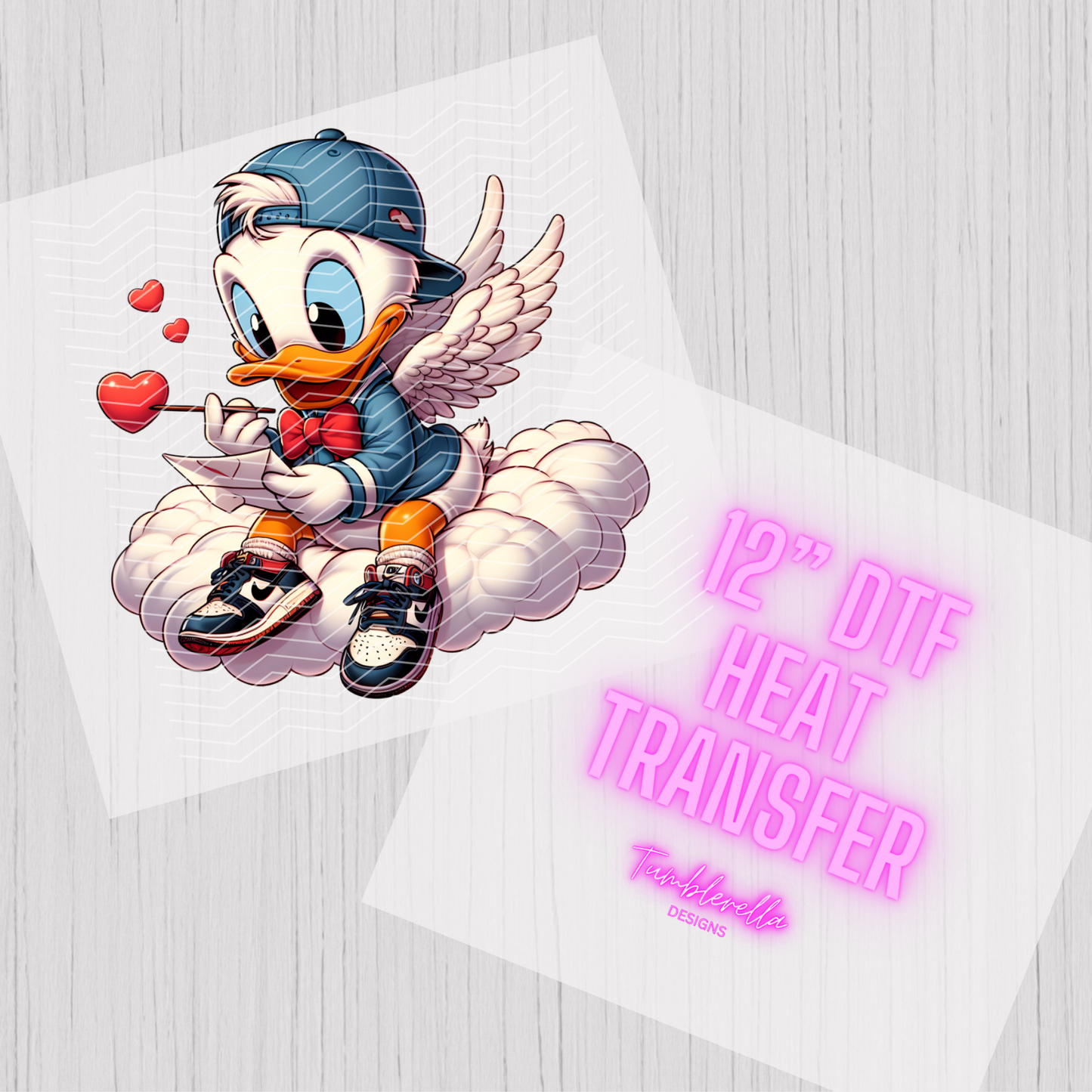 Cupid duck 12” DTF heat transfer